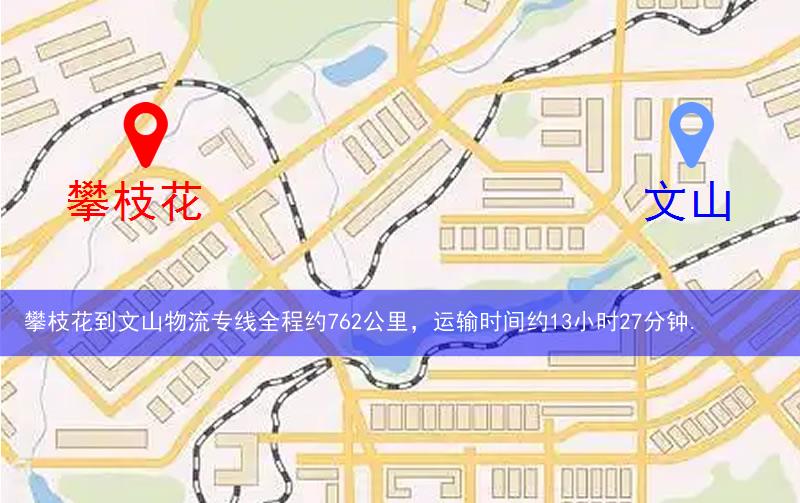 攀枝花到文山物流多少公里