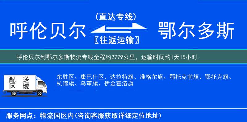 呼倫貝爾到鄂爾多斯物流專線