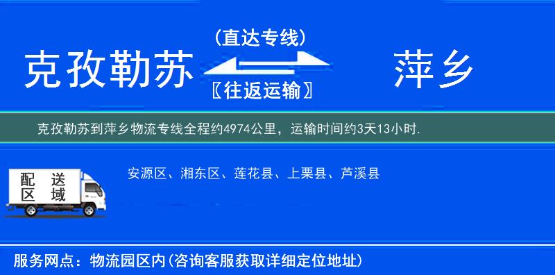 克孜勒蘇到萍鄉物流專線