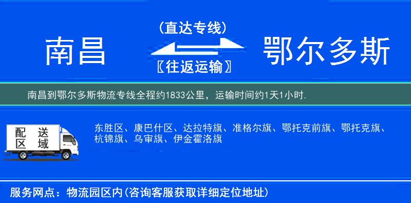 南昌到鄂爾多斯物流專線