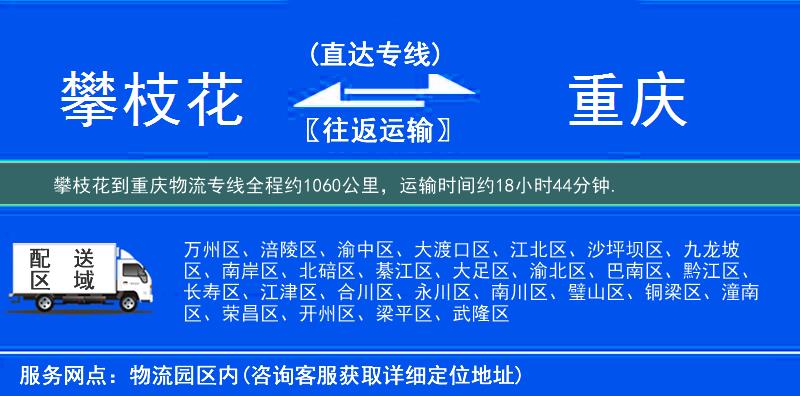 攀枝花到重慶物流專線