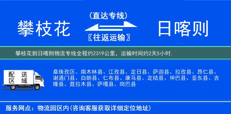 攀枝花到日喀則物流專線