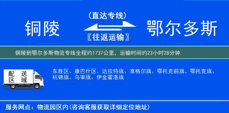 銅陵到鄂爾多斯物流專線