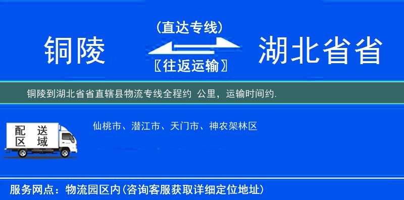銅陵到湖北省省直轄縣物流專線
