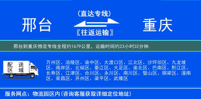 邢臺到重慶物流專線