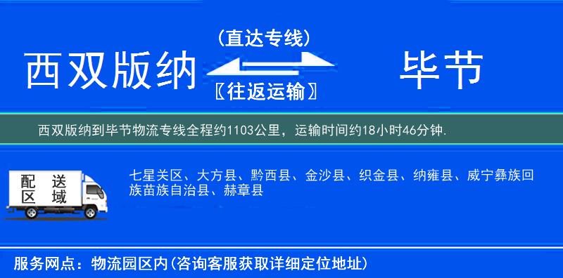 西雙版納到畢節(jié)物流專線